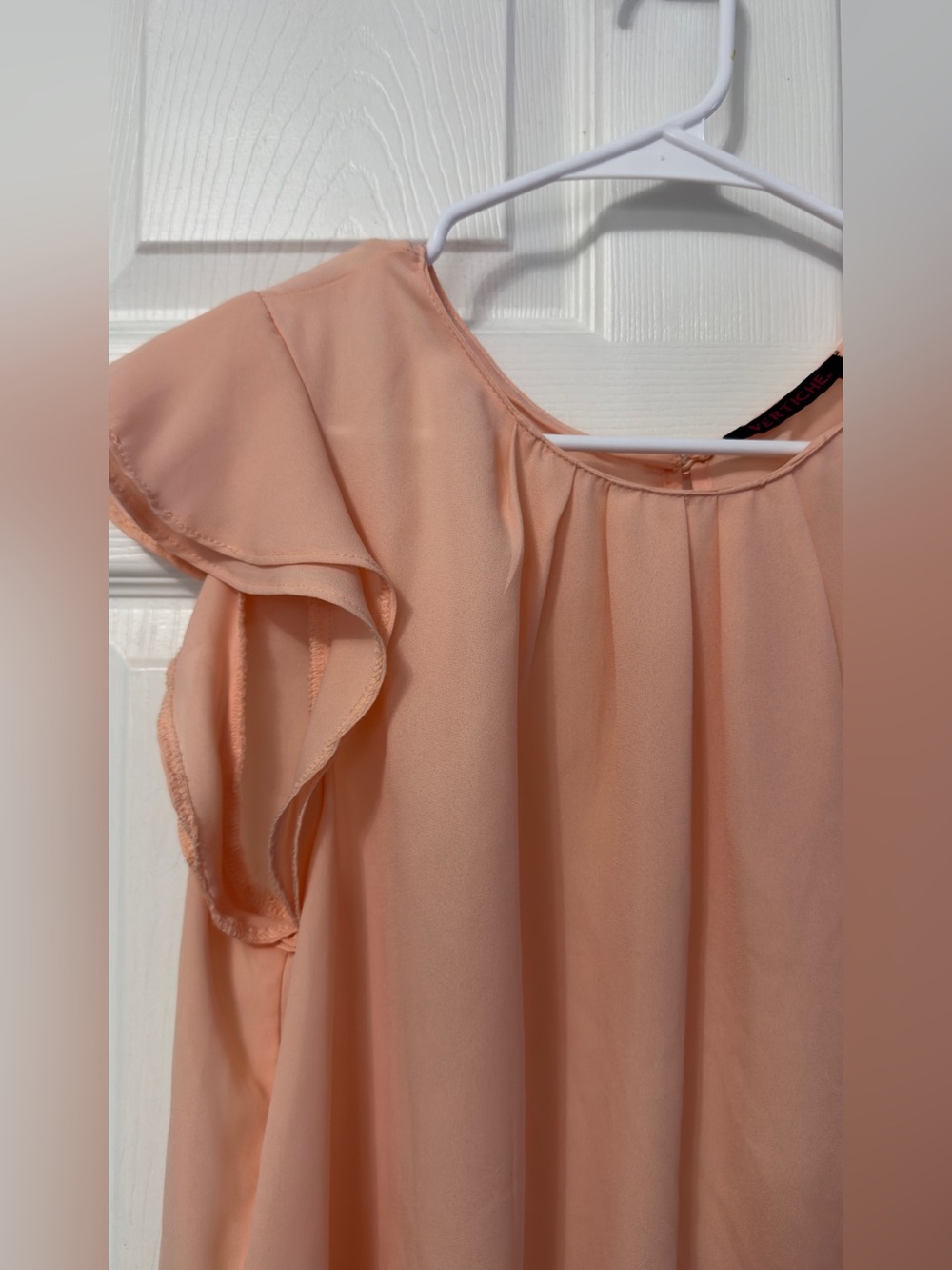 Lightweight Peach Ruffle Sleeve Blouse - Picture 5 of 8